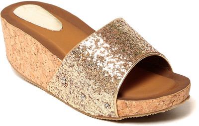 

Adorn Women Golden Wedges