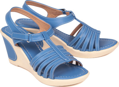 Bare Soles Women Blue Wedges