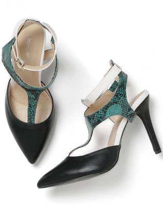 Dressberry Women Black::Green Heels