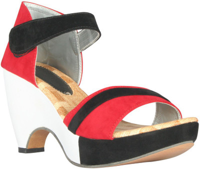 

Footgear Girls Heels(Multicolor, Red & black