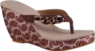 

Adorn Women Brown, Beige Wedges