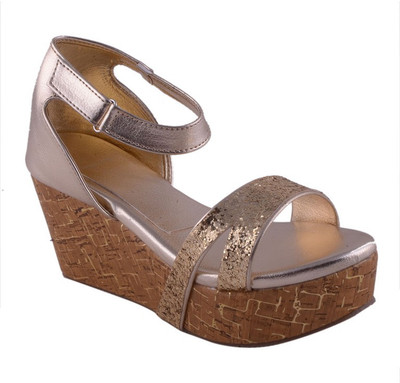 

Adorn Women Golden Wedges