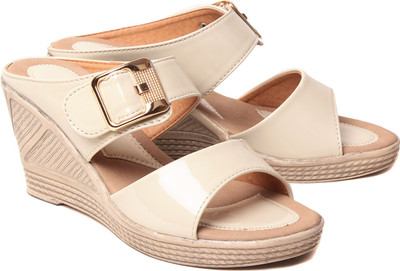 Bare Soles Women cream Wedges