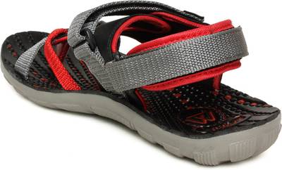 Walkline Men Black Sports Sandals