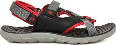 Walkline Men Black Sports Sandals