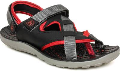 Walkline Men Black Sports Sandals