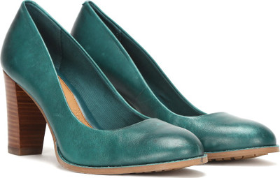 

Clarks Women Teal Leather Heels