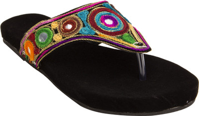 

Footrendz Women Black::Blue; brown; green; yellow Flats
