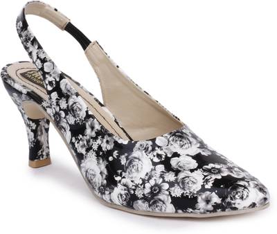 Sapatos Women ST-145-Multi Printed Black Heels