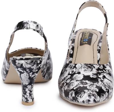 Sapatos Women ST-145-Multi Printed Black Heels