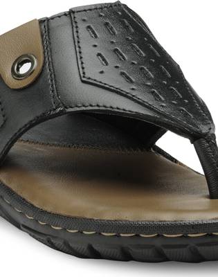 Teakwood Men Black Sandals