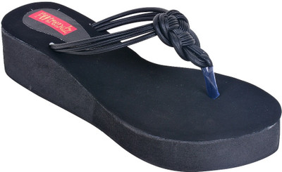 Footrendz Women Black Wedges