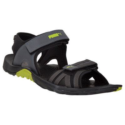 

Puma Men Black and Lime Punch Sandals