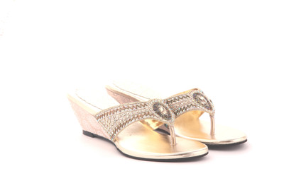 

Adorn Women Golden Wedges