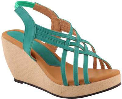 

Adorn Women Green, Brown Wedges