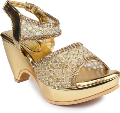 Bonzer Women Gold Wedges