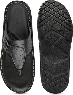 Teakwood Men Black Sandals