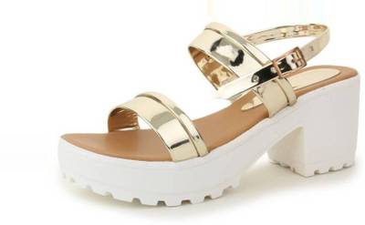 Nshell Women Gold Heels