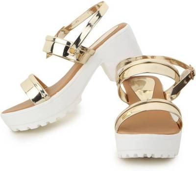 Nshell Women Gold Heels