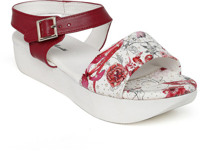 

Bruno Manetti Women White::Red Flats