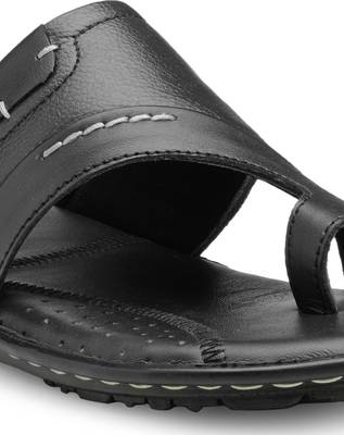 Teakwood Men Black Sandals