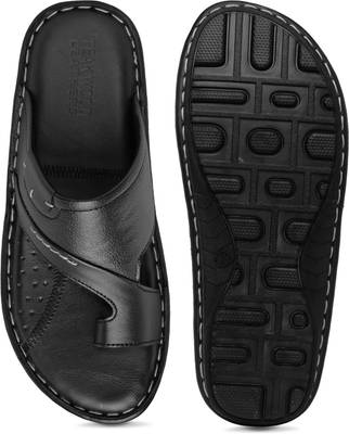 Teakwood Men Black Sandals