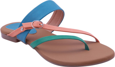 

Adorn Women Blue and Pink and Beige Flats