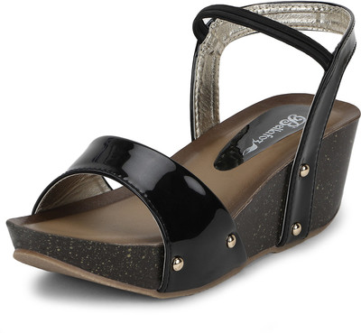 

Bellafoz Women BLACK Wedges
