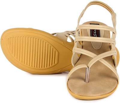 

Feather Leather Women Beige Flats