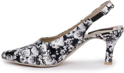 Sapatos Women ST-145-Multi Printed Black Heels