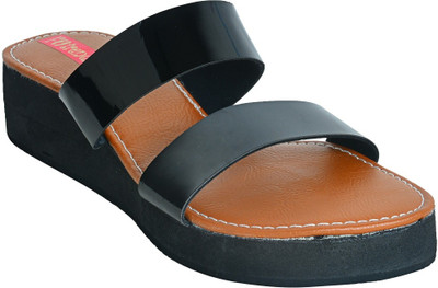 

Footrendz Women Black Wedges