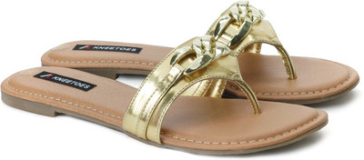 

Kneetoes Women Gold Flats