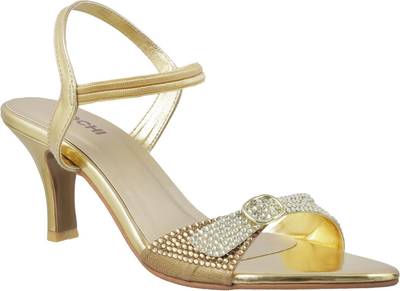 Mochi Women 15,Gold Heels