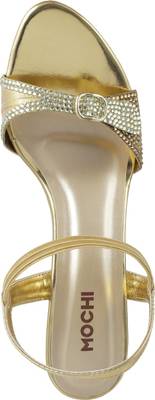 Mochi Women 15,Gold Heels