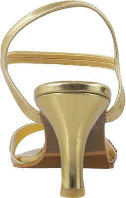 Mochi Women 15,Gold Heels