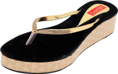 

Footrendz Women Black Wedges