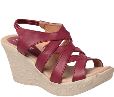 

MSC Women Maroon Wedges