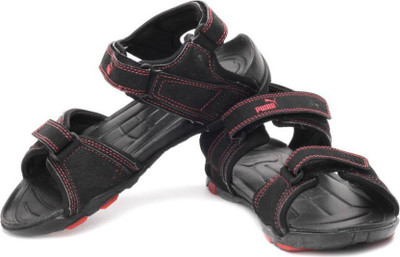 

Puma Men Black-High Risk Red Sports Sandals