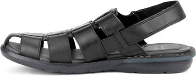 Clarks Men Black Leather Sports Sandals