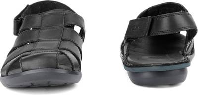 Clarks Men Black Leather Sports Sandals