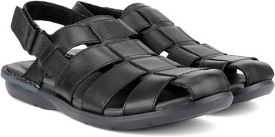 

Clarks Men Black Leather Sports Sandals