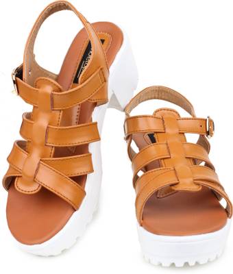 Shoetopia Women Tan Heels