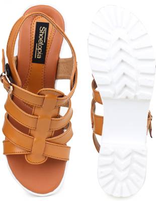Shoetopia Women Tan Heels