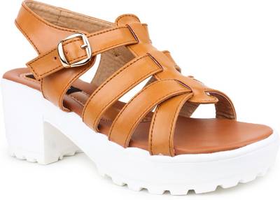 Shoetopia Women Tan Heels