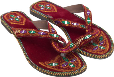 

Footrendz Women Maroon::Golden:: Pink Flats