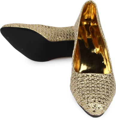 

CUTE FEET Women Gold Heels