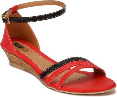 Yepme Women Red &amp; Black Heels