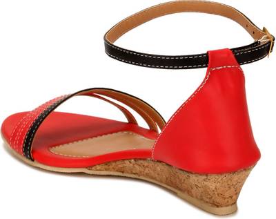 Yepme Women Red &amp; Black Heels