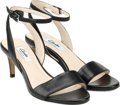 Clarks Women Black Leather Heels