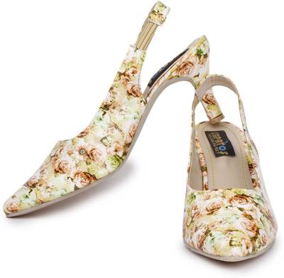 Sapatos Women ST-145-Multi Printed Yellow Heels